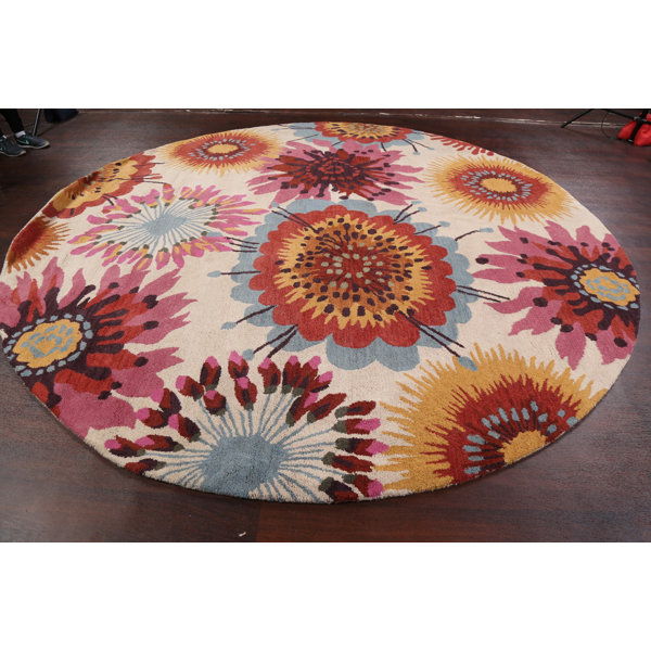 Red Barrel Studio® Wool Floral Rug Wayfair